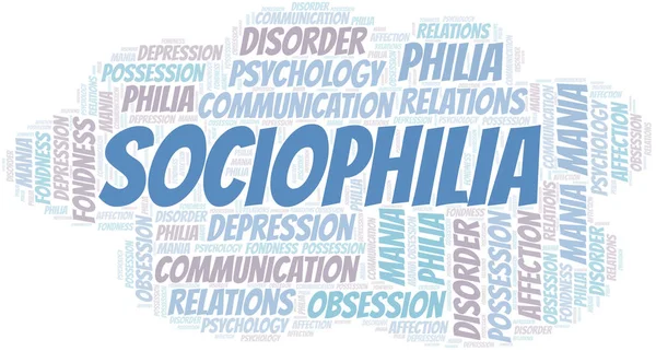 Sociophilia word cloud. Type of Philia. — Stock Vector