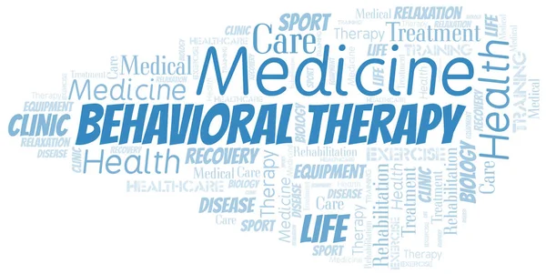 Davranış terapisi kelime bulutu. Yalnızca metin ile yapılan wordcloud.