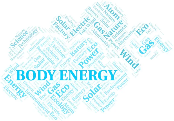 Body Energy word cloud. Wordcloud made with text only. — Stock Vector