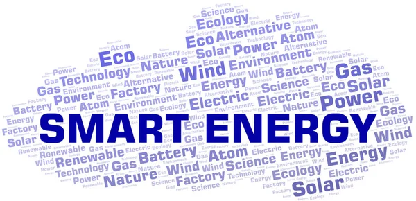 Smart Energy word cloud. Wordcloud made with text only. — Stock Vector