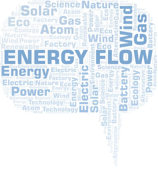 Energy Flow word cloud. Wordcloud made with text only. — Stock Vector
