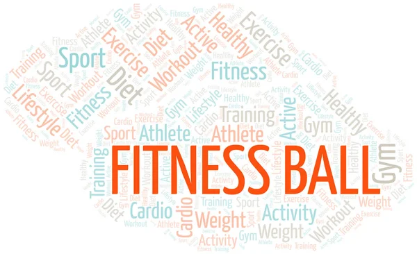 Fitness Ball mot nuage. Wordcloud fait avec du texte seulement . — Image vectorielle