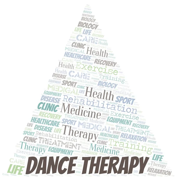 Dance Therapy word cloud. Wordcloud made with text only. — Stock Vector