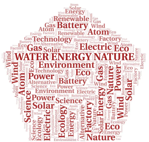 Water Energy Nature word cloud. Wordcloud made with text only. — Stock Vector