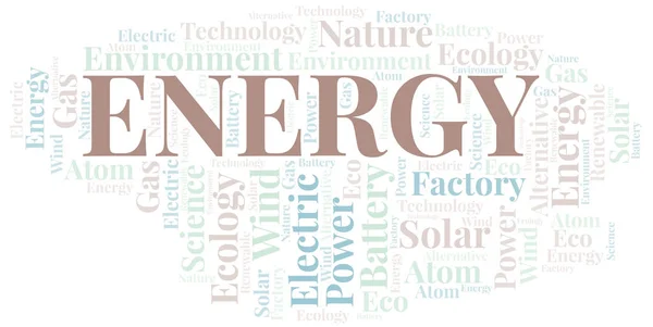 Nuvem de palavras de energia. Wordcloud feito apenas com texto . —  Vetores de Stock