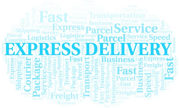 Nube de palabras Express Delivery. Wordcloud hecho solo con texto . — Vector de stock