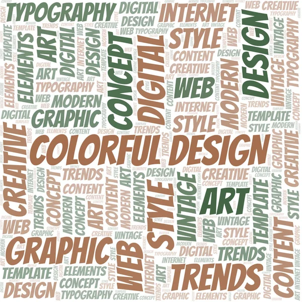 Nube de palabras de diseño colorido. Wordcloud hecho solo con texto . — Archivo Imágenes Vectoriales