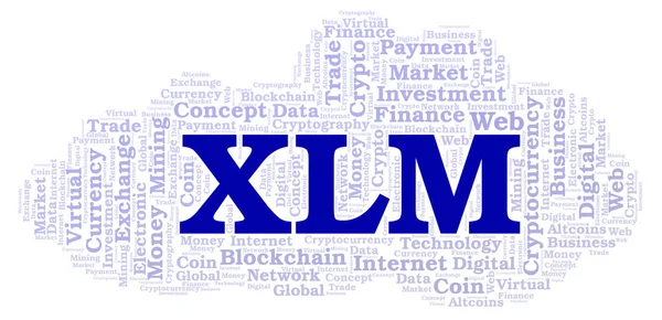 XLM- of Stellar cryptocurrency munt word cloud. — Stockfoto