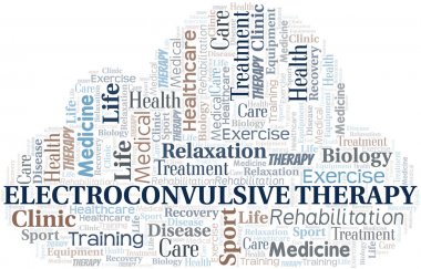 Elektrokonvülsif terapi kelime bulutu. Yalnızca metin ile yapılan wordcloud.