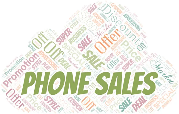 Teléfono de ventas Word Cloud. Wordcloud hecho con texto . — Vector de stock