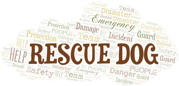 Rescue Dog Word Cloud. Wordcloud fait avec du texte . — Image vectorielle