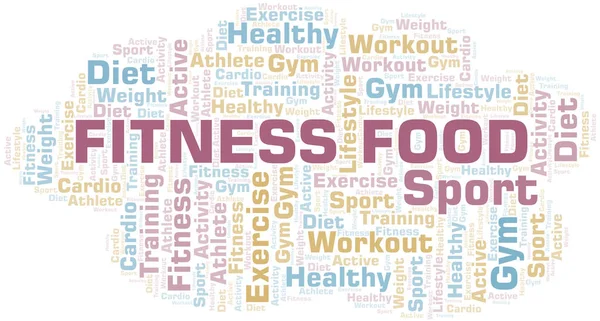 Fitness Food parola nuvola. Wordcloud realizzato solo con testo . — Vettoriale Stock