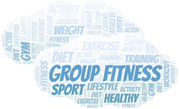 Groupe Fitness mot nuage. Wordcloud fait avec du texte seulement . — Image vectorielle