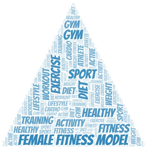 Femme Fitness Modèle de mot nuage. Wordcloud fait avec du texte seulement . — Image vectorielle