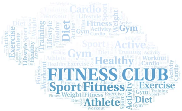 Nube de palabras del Club Fitness. Wordcloud hecho solo con texto . — Vector de stock