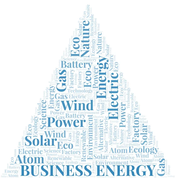 Chmura słów w biznesie energetycznym. Wordcloud wykonane tylko z tekstem. — Wektor stockowy