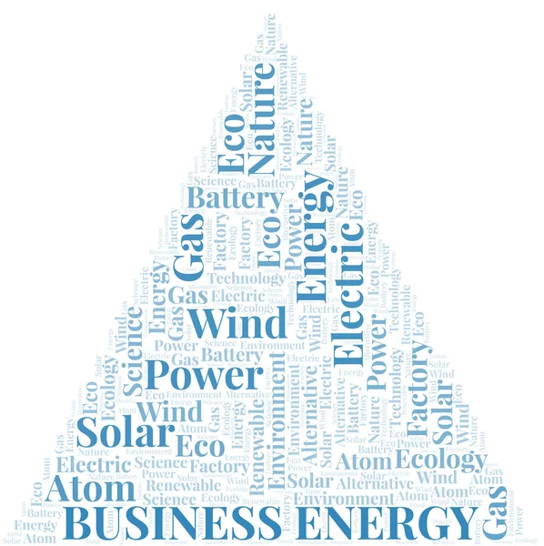 Business Energy Word Cloud. Wordcloud nur mit Text erstellt. — Stockvektor