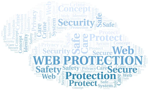 Web Protection nuvem de palavras. Wordcloud feito apenas com texto . — Vetor de Stock