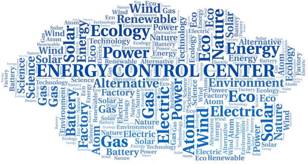 Energy Control Center nuage de mots. Wordcloud fait avec du texte seulement . — Image vectorielle