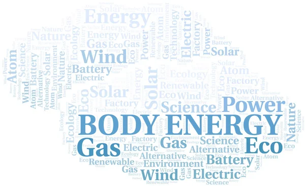 Body Energy woord wolk. Wordcloud gemaakt met alleen tekst. — Stockvector