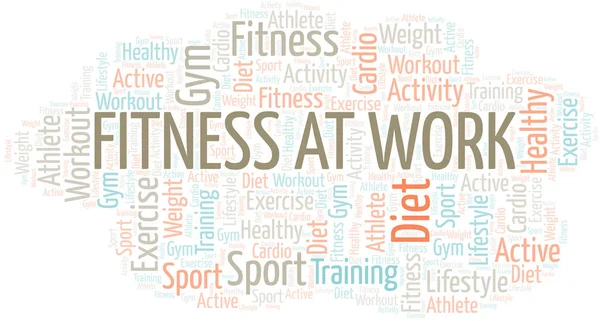 Fitness At Work nuvem de palavras. Wordcloud feito apenas com texto . —  Vetores de Stock