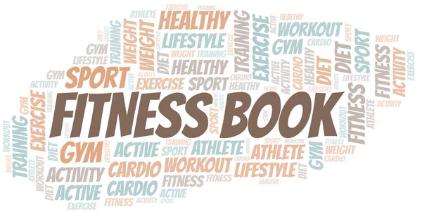 Fitnessbuch Wortwolke. Wordcloud nur mit Text erstellt. — Stockvektor