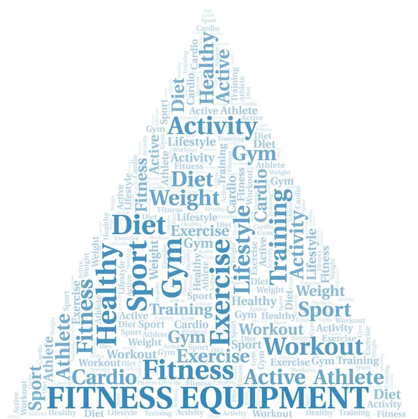 Fitness Equipment word cloud. Wordcloud made with text only. — Stock Vector