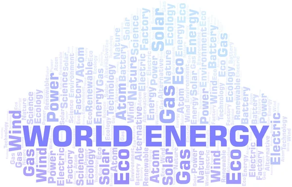 World Energy parola nube. Wordcloud realizzato solo con testo . — Vettoriale Stock