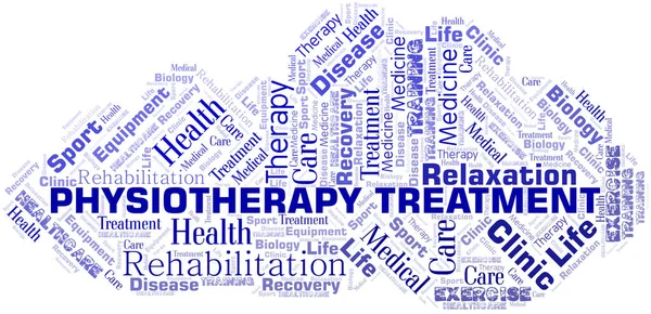 Physiotherapy Treatment word cloud. Wordcloud made with text only. — Stock Vector