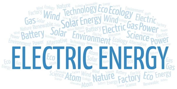 Energía Eléctrica palabra nube. Wordcloud hecho solo con texto . — Vector de stock