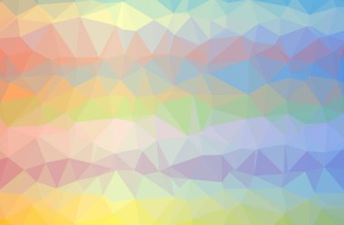 Soyut mavi, turuncu, sarı yatay düşük Poli arka plan resmi. Güzel çokgen tasarım deseni. 