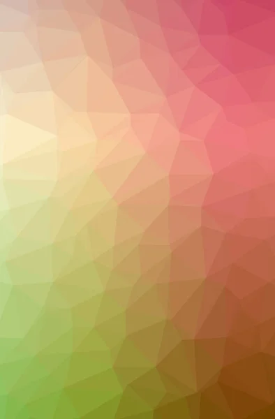 Ilustrace abstraktní zelené, oranžové vertikální nízké poly pozadí. Krásný mnohoúhelník návrhový vzor. — Stock fotografie