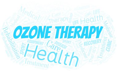 Ozon Terapisi kelime bulutu. Yalnızca metinle yapılan Wordcloud.