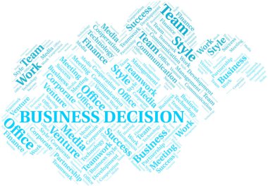 İş Kararı kelime bulut. Yalnızca metinle yapılan kolaj.