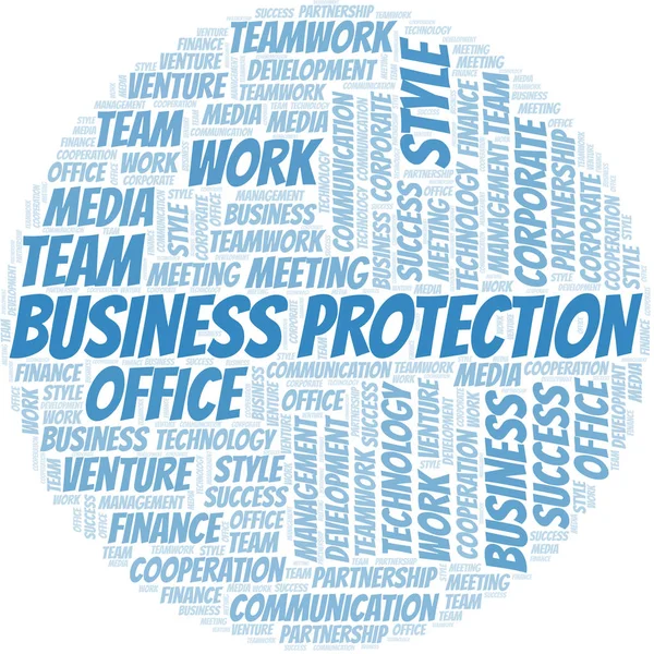 Business Protection Word Cloud. Collage nur mit Text. — Stockvektor