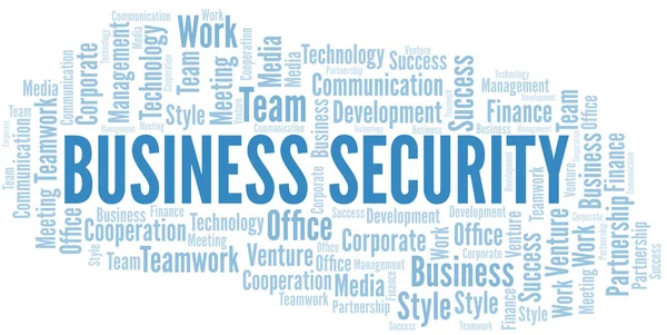 Business Security Word-molnet. Collage gjort med endast text. — Stock vektor