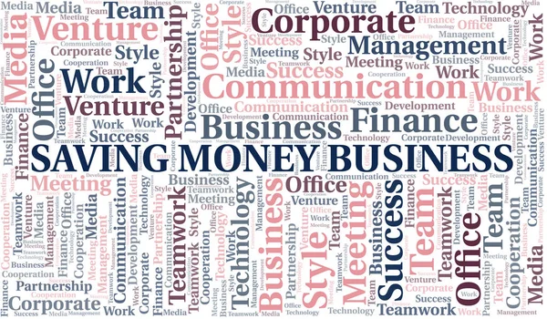 Économiser de l'argent Business word cloud. Collage réalisé uniquement avec du texte . — Image vectorielle