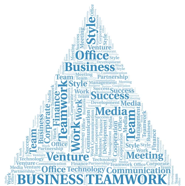 Business Teamwork word cloud. Collage made with text only. — Stock Vector