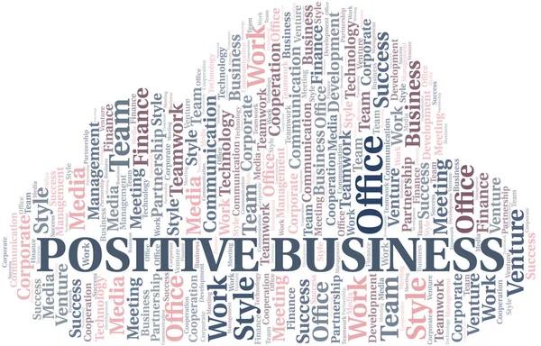 Positive Business Word Cloud. Collage nur mit Text. — Stockvektor