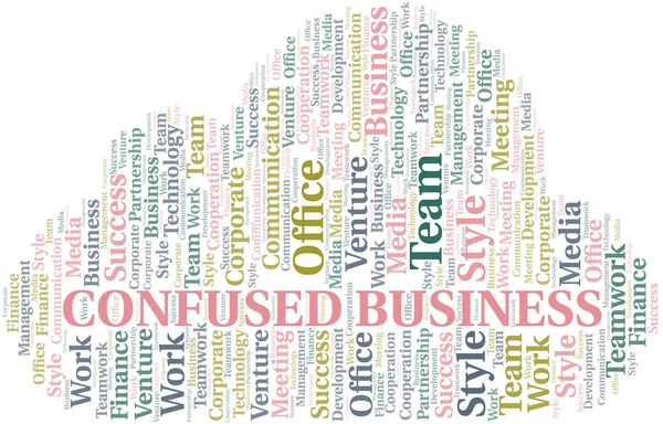 Verward Business Word Cloud. Collage gemaakt met alleen tekst. — Stockvector