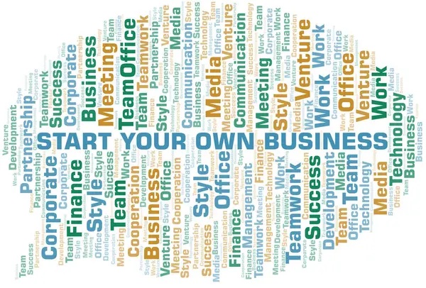 Starten Sie Ihre eigene Business-Word-Cloud. Collage nur mit Text. — Stockvektor