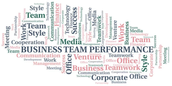 Business Team Performance nube de palabras. Collage hecho solo con texto . — Vector de stock
