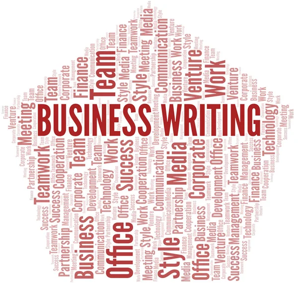 Business Writing word cloud. Collage made with text only. — Stock Vector