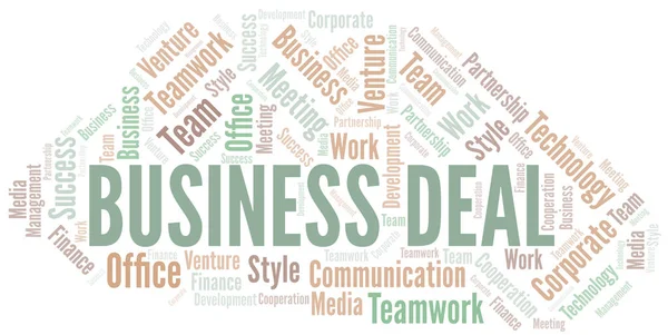Business Deal Word Cloud. Collage nur mit Text. — Stockvektor