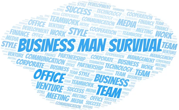 Business Man Survival word cloud. Collage made with text only.