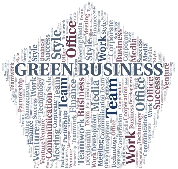 Groene business Word Cloud. Collage gemaakt met alleen tekst. — Stockvector