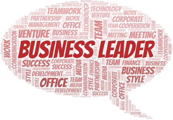 Business Líder nuvem de palavras. Colagem feita apenas com texto . — Vetor de Stock