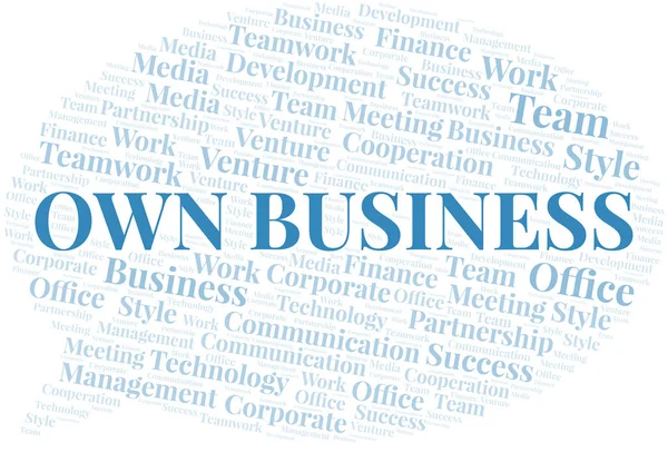 Eigen Business Word Cloud. Collage gemaakt met alleen tekst. — Stockvector