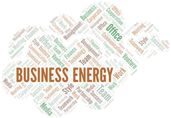 Business Energy Word Cloud. Collage gemaakt met alleen tekst. — Stockvector