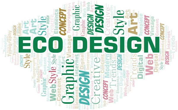 Nuvem de palavras Eco Design. Wordcloud feito apenas com texto . — Vetor de Stock